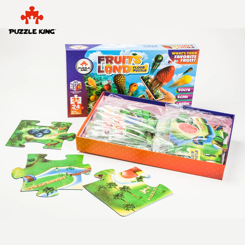 

Puzzle King 61*91cm AR Puzzles Cartoon Educational Toy for Children for Baby 24 PCS Puzzle Game Kid Toys Christmas Gift