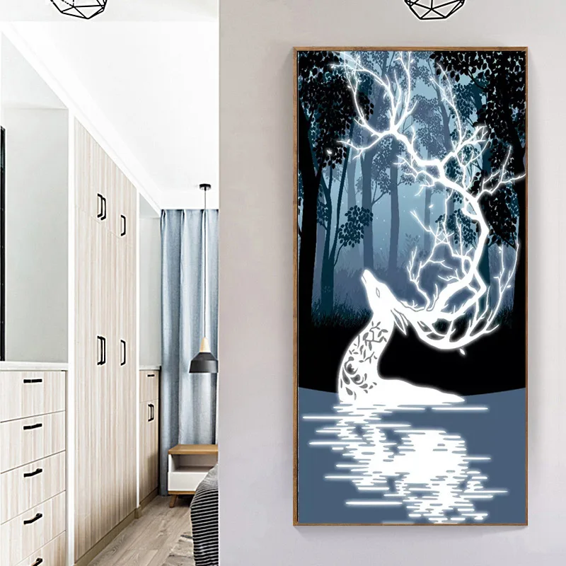 5D DIY полный набор для рисования с круглыми камнями и полотном с вышивкой современной гостиной крыльцо Лось Homing pigeon благоприятный, стразы Алмазная мозаика по доступной цене