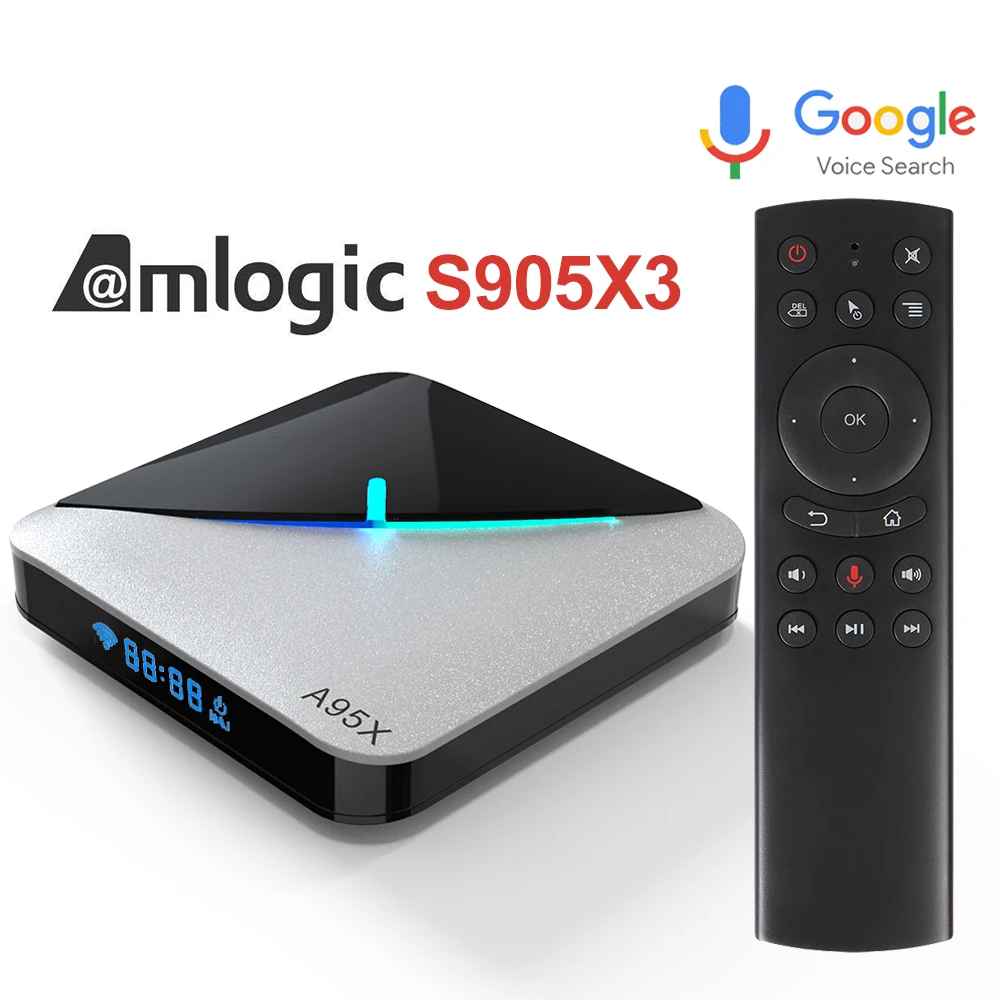 ТВ приставка LEMADO RGB светильник Android 9 0 Amlogic S905X3 4 Гб ОЗУ 64 ПЗУ 4K HD Netflix Google голосовой