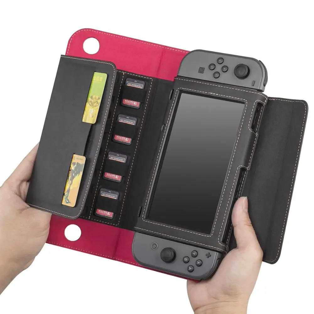 PU Leather Storage Bag for Switch Case Game Accessory Memory Card Holder Carrying NS Nintend Console |
