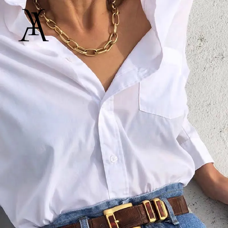 Punk Cuban Link Chain Choker Necklace Women Collar Statement Chunky Gold Color Aluminum Thick Jewelry | Украшения и аксессуары