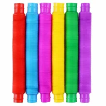 

1PCS Colorful Fidget Tube Toys Plastic Stretch Pipe Decompression Stress Relief Sensory Toys Kids Early Development Gifts