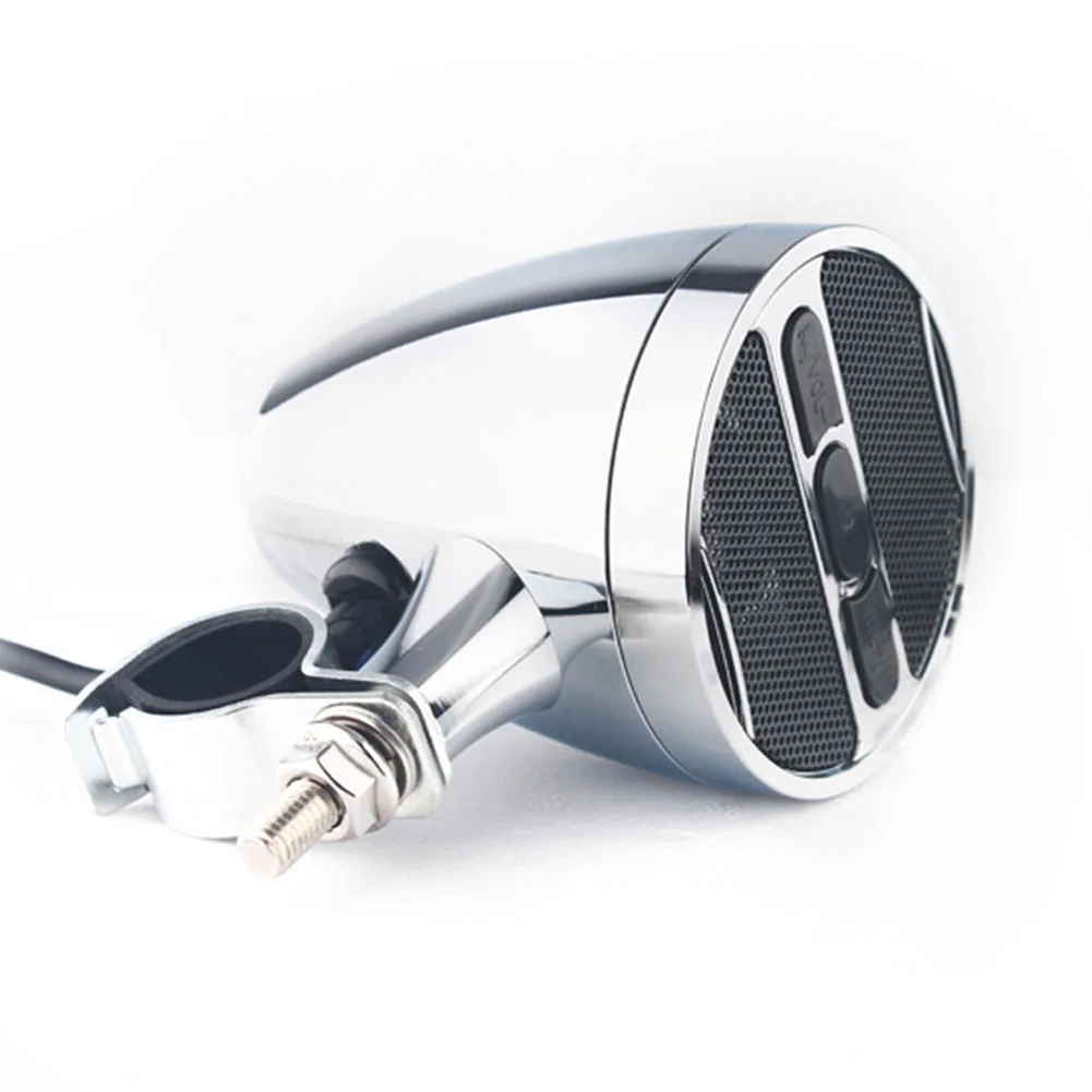 1 Pair Universal Audio Amplifier Stereo Handle Bluetooth Outdoor Handsfree Motorcycle Speaker FM Radio Aluminum Alloy MP3 Sound