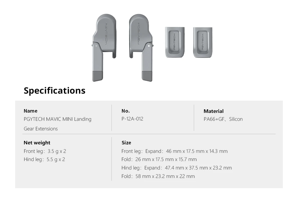 PGYTECH Расширенный посадочный механизм поддержка ног протектор расширения для DJI Mavic Mini Drone аксессуары