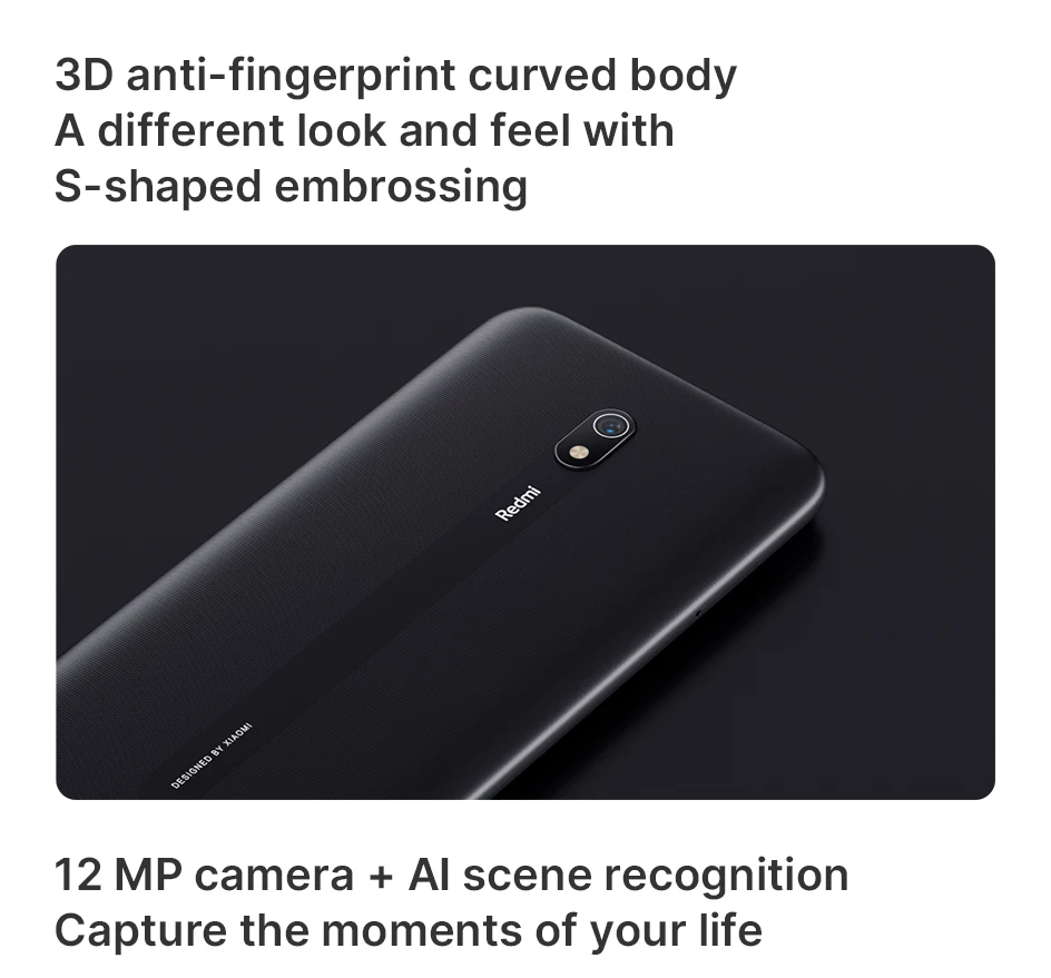 Xiaomi Redmi 8A с глобальной версией, 2 Гб, 32 ГБ, Смартфон Snapdragon TM 439, четыре ядра, 6,22 дюйма, 5000 мАч, 12 МП камера, мобильный телефон, 18 Вт, charg
