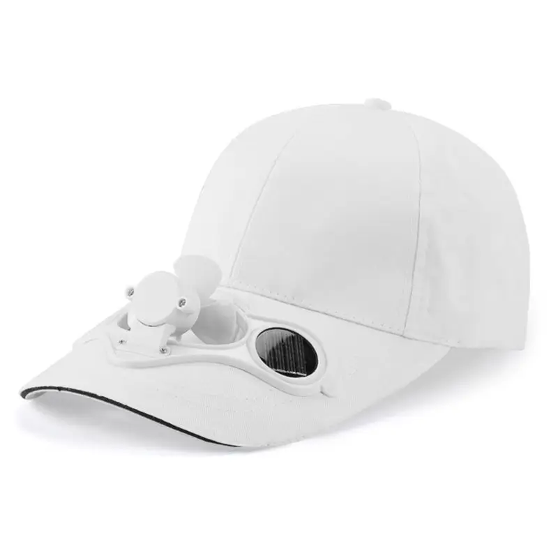Summer Solar Panel Powered Cooling Fan Baseball Cap Outdoor Peaked Sun Visor Hat 3