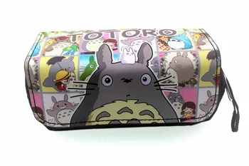 

Tonari no Totoro PU + Canvas Cosmetic Bag Student Stationery Pouch Bag Makeup Organizer Bag
