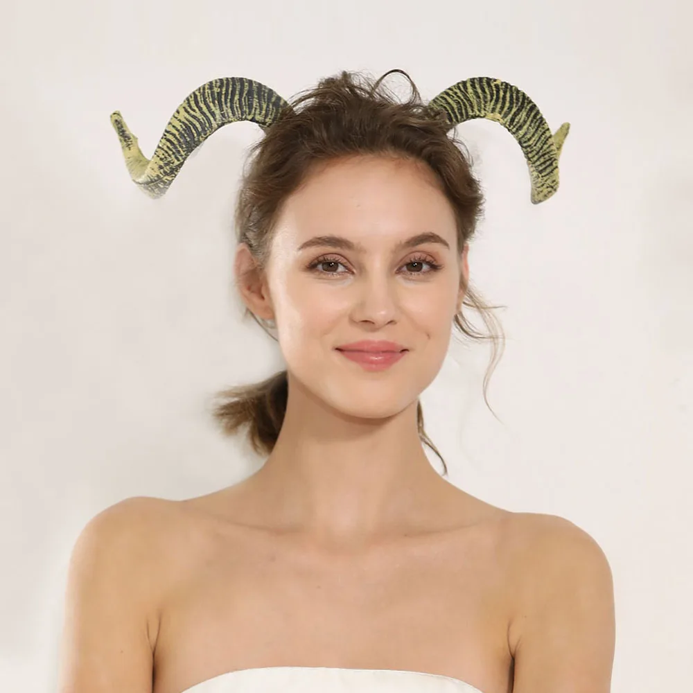 

Carnival Sheep Horn Headband Cosplay Gothic Lolita Antelope Headwear Steampunk Halloween Masquerade Hairband Props