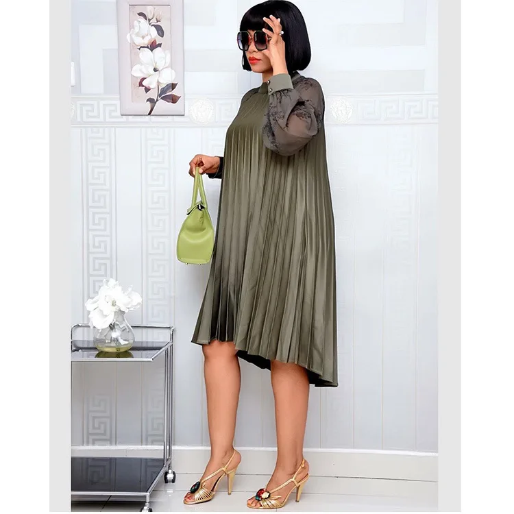 Африканские платья для женщин африканская одежда африканские платья принт Дашики Дамская одежда Анкара, Африка женское плиссированное платье