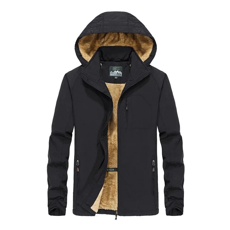 Плюс размер 5XL меховой воротник с капюшоном мужская зимняя куртка новая теплая утепленная пуховая Парка мужская куртка и пальто ветрозащитные мужские парки casaco - Цвет: Black