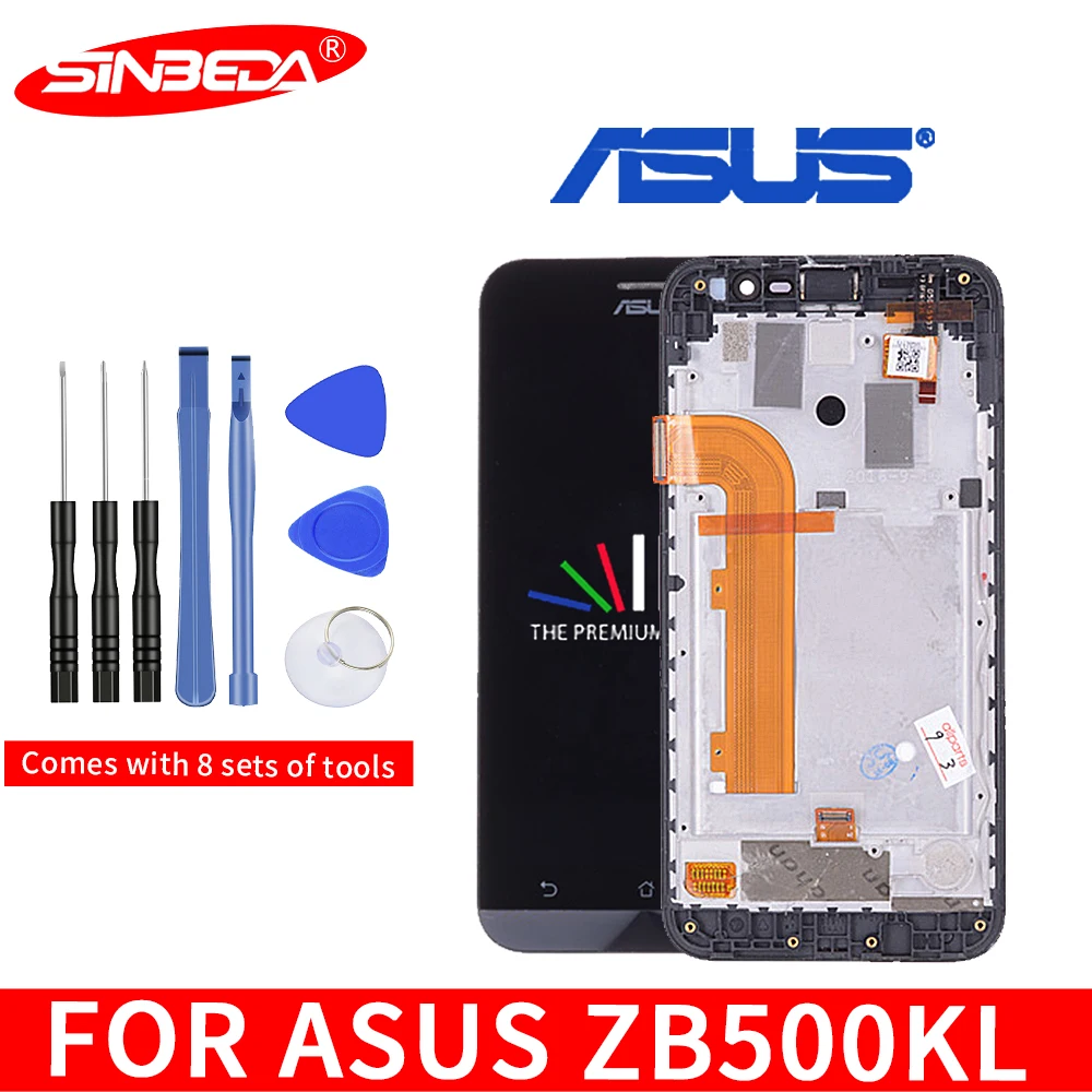 5," для Asus Zenfone Go ZB500KL ЖК-дисплей с сенсорным экраном с рамкой для ASUS ZB500KL дисплей X00AD ЖК-замена