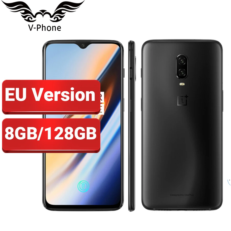 

EU Version 6.41" One Plus Oneplus 6T A6013 8GB 128GB Smartphone Snapdragon 845 Octa Core Screen Unlock NFC Mobile Phone