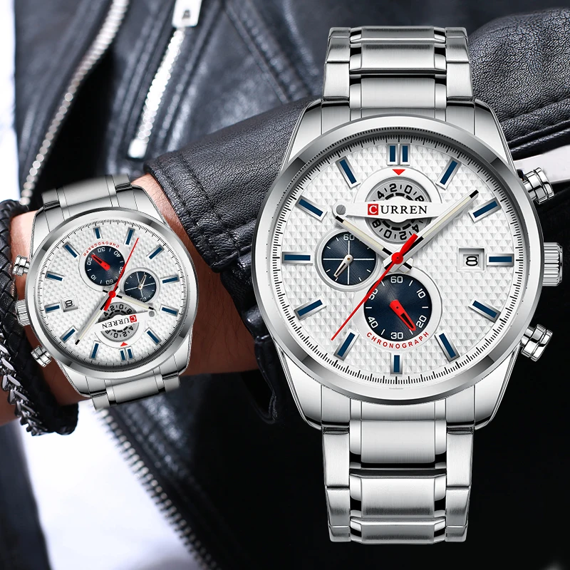 

Men's Watches CURREN Top Brand Fashion Design Men Watch Waterproof Steel Sport Wristwatch Male Quartz Clock Relogio Masculino