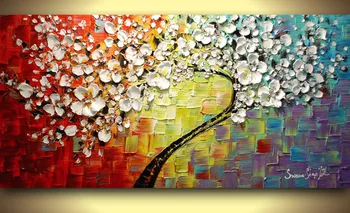 

Discount Wall Decor Contemporary Oil Paintings Textured Tree Painting Beautiful Artwork Paintings Decoration Of The Walls