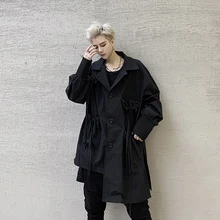 M-XL! Новинка весны, Мужская тонкая ветровка с необычной длиной, Молодежная куртка