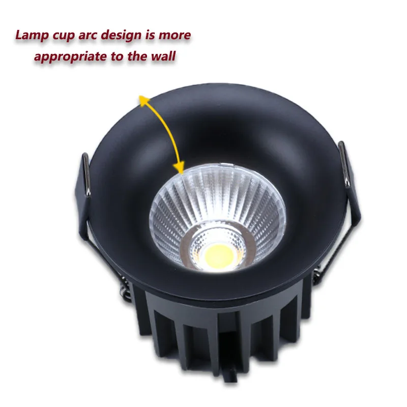 LED adjustable COB Concentrator AC85-265V 9W 12W 15W 18W Simple aluminum groove round down light led downlight recessed ceiling spotlight ceiling lamps
