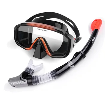 

Professional Scuba Diving Mask and Snorkels Anti-Fog HD Goggles Glasses Diving Swimming Easy Breath Tube Set Silicone Mask