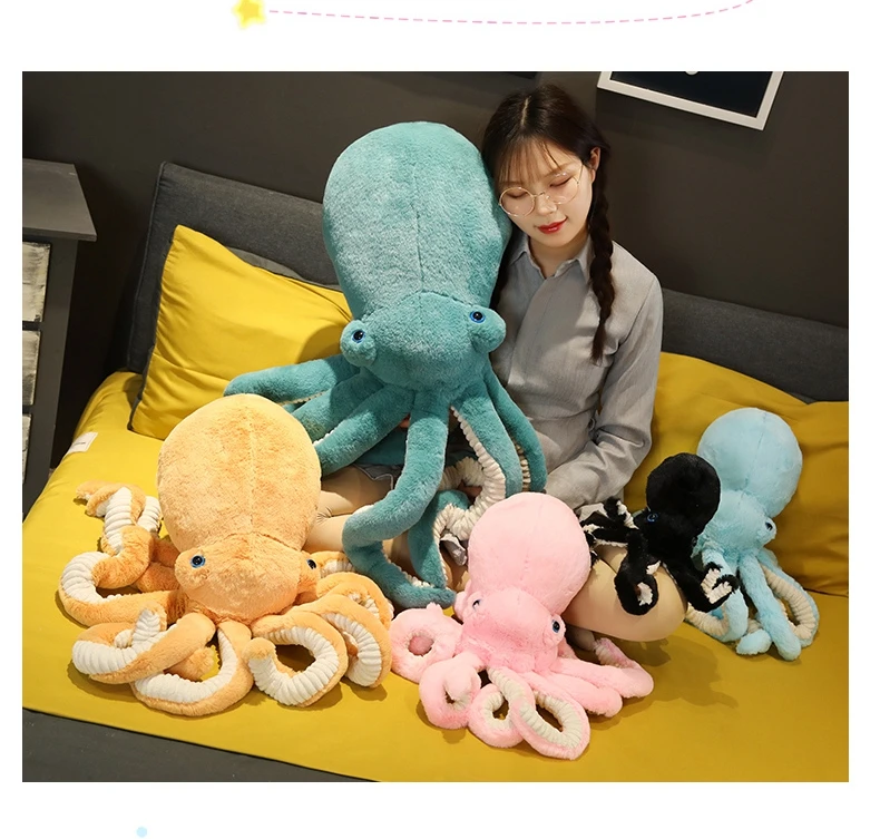 ICE KING BEAR Cute Pink Octopus Stuffed Animal - 22 Inch Large Plush Toy With Big Embroidered Eyes - View #4