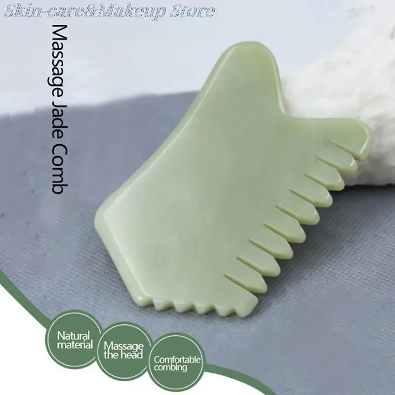 Расческа из камня Guasha Gua Sha массажер для рук с натуральным нефритом расческа