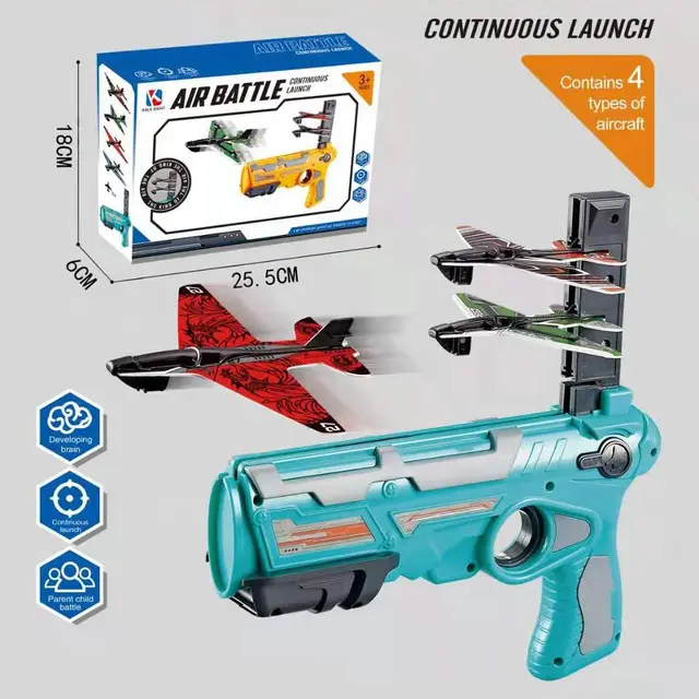 Moonbify Airplane Launcher Toy Gun Airplane Gun Foam Plastic Plane for Children Boys Girls Bubble Catapult Beach Toys Boy Gift 3