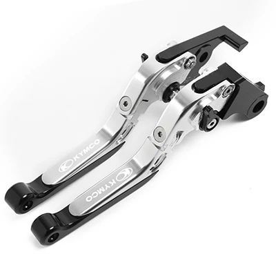 silver black Для kycco xciting 250 300 500 400 центр 125/200/300/350 мотоциклы Складные Выдвижные сцепные алюминиевые рычаги - Цвет: silver black