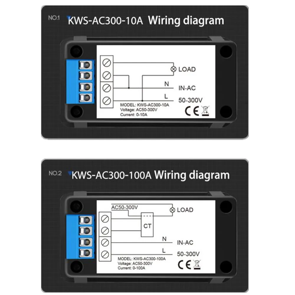 KWS AC Digital Voltmeter 50-300V 45-65Hz