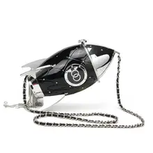 Для женщин цепи сумка на ремне, персональная модная контрастная Цвет цепи ракета Стиль Сумки из натуральной кожи сумка через плечо женская сумка