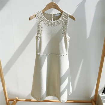 

niche SD pure yuan! Silver heavy industry cultivate morality sleeveless knitting dress show a word thin waist