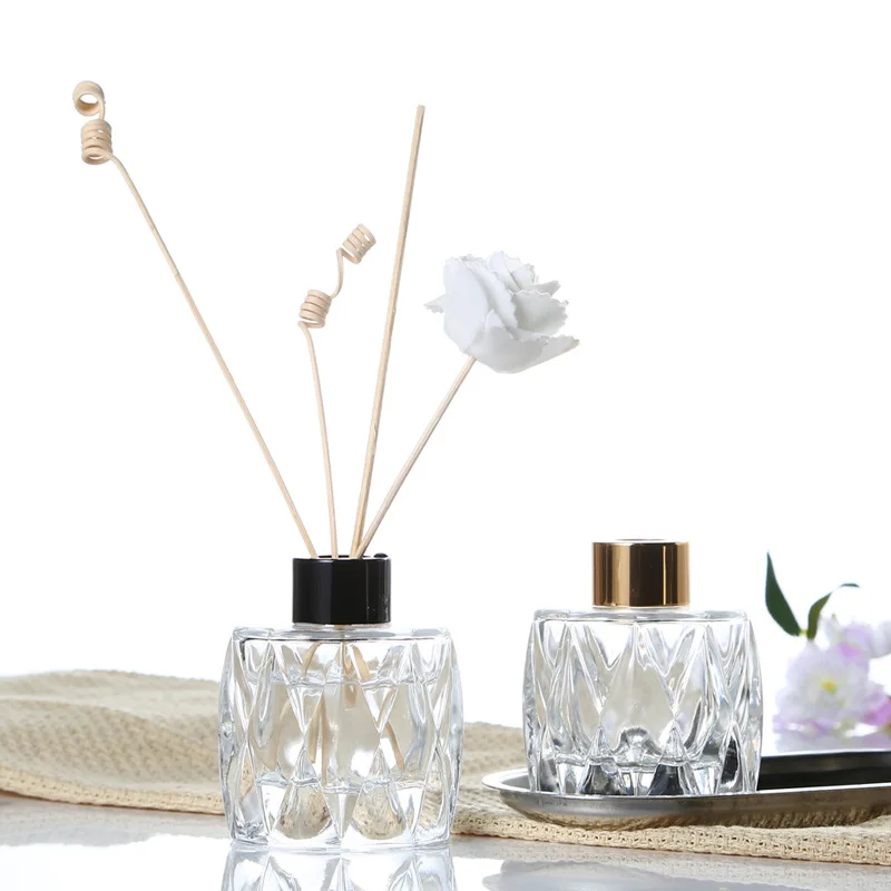 

5pcs 50/80ml Aroma Glass Bottle Rattan Fragrance Diffuser No Fire Perfume Bottle Scent Volatilization Glass Container Home Decor