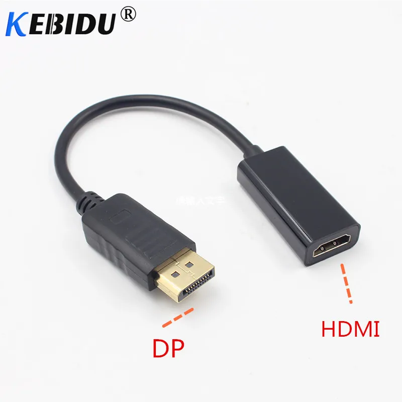 Kebidu Кабель DP-HDMI конвертер адаптер Дисплей Порты и разъёмы Адаптер DP к HDMI Поддержка 1080P для HDTV проектора
