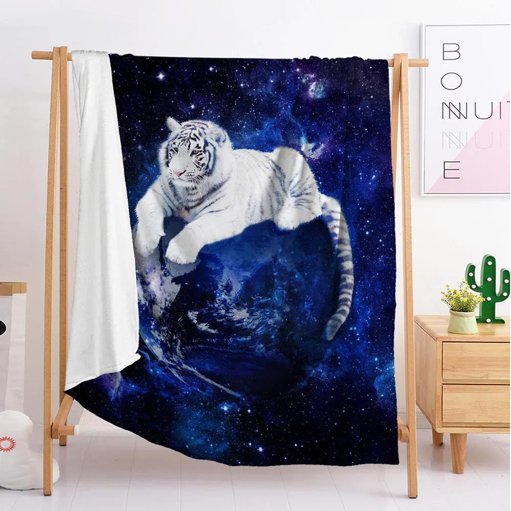 

2020 King Tiger animal Custom blankets Large and small size throw blanket tapestry sleeping blanket flannel blanket bedding