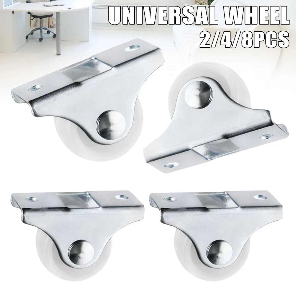 White Rail Fixed Casters Small Way Wheel Furniture Plastic Directional Wear-resistant Table and cabinet bottom pulley | Обустройство