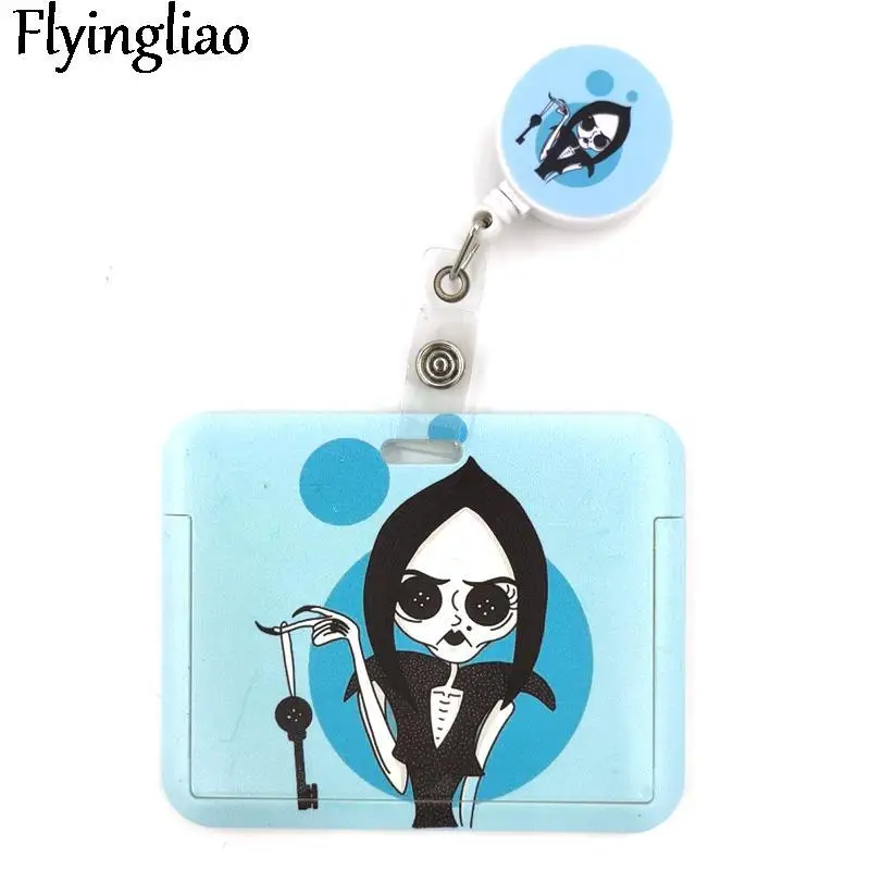 Coraline Horror Movie Cartoon Retractable Badge Reel Lanyard Nurse ID Business Credit Card Work Card Badge Holder Office Student