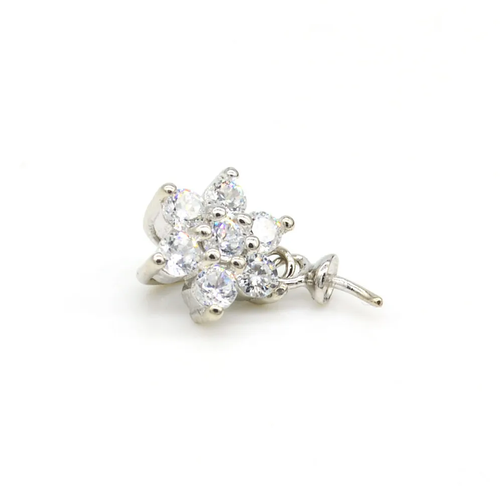 

Sterling Silver Flower Pendants Mountings For Pearl Diy Jewelry, Design Pearl Pendants Fitting With Pearl Seat PS3MDZ002