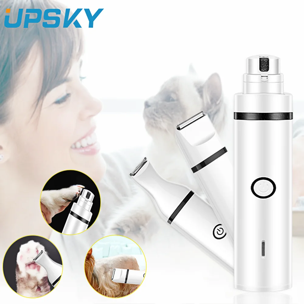 

3-in-1 Pet Nail Grinder Clippers USB Charger Painless & Mute For Dog Cat Paws & Hair Care Pet Grooming Kit Hair Trimmer Tools