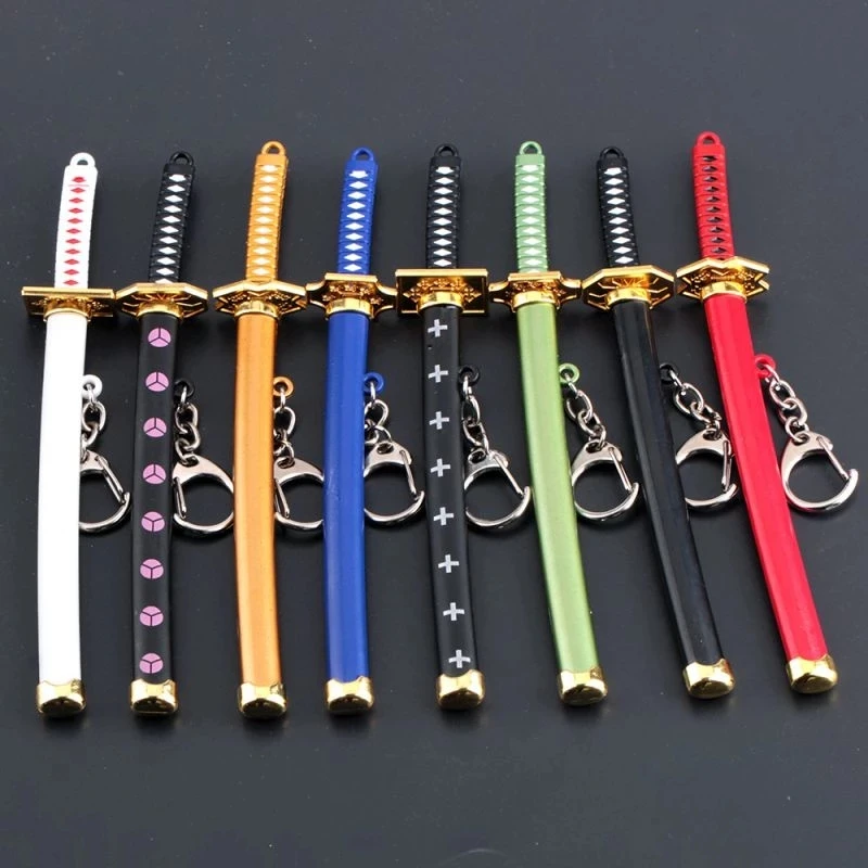Mini Llavero De Katana De 12 Cm | Espada China Antigua De Aleación De Zinc, Con Abrecartas Extraíble, Set De 7 Modelos, Ideal Para Coleccionistas