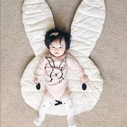 Ins – tapis de jeu rembourré pour nouveau né, tapis rampant en coton doux, tapis de jeu rond pour filles, pour chambre d'enfants, décoration de jouets pour bébé 