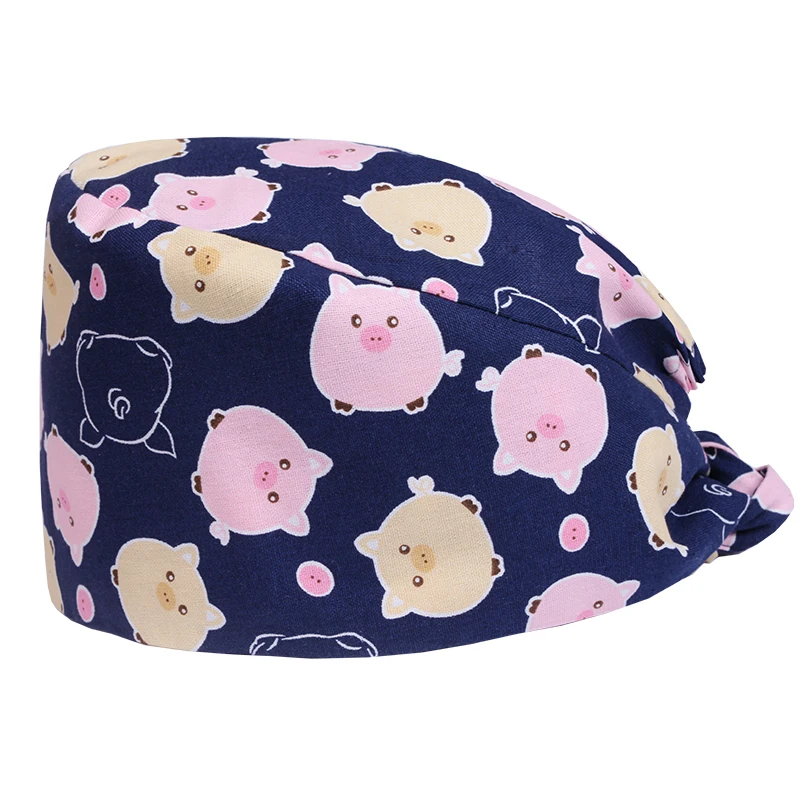 С изображением милой свинки для мальчиков ветеринарный скраб Кепки s и кормящих