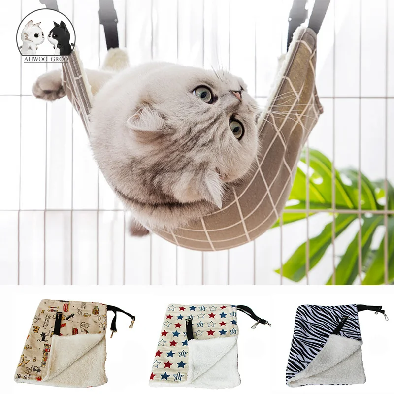 Hanging Cat Sleeping Bag Pet Leopard Cage Hammock Supplies Breathable Double-sided Available Warm Bed Mat | Дом и сад