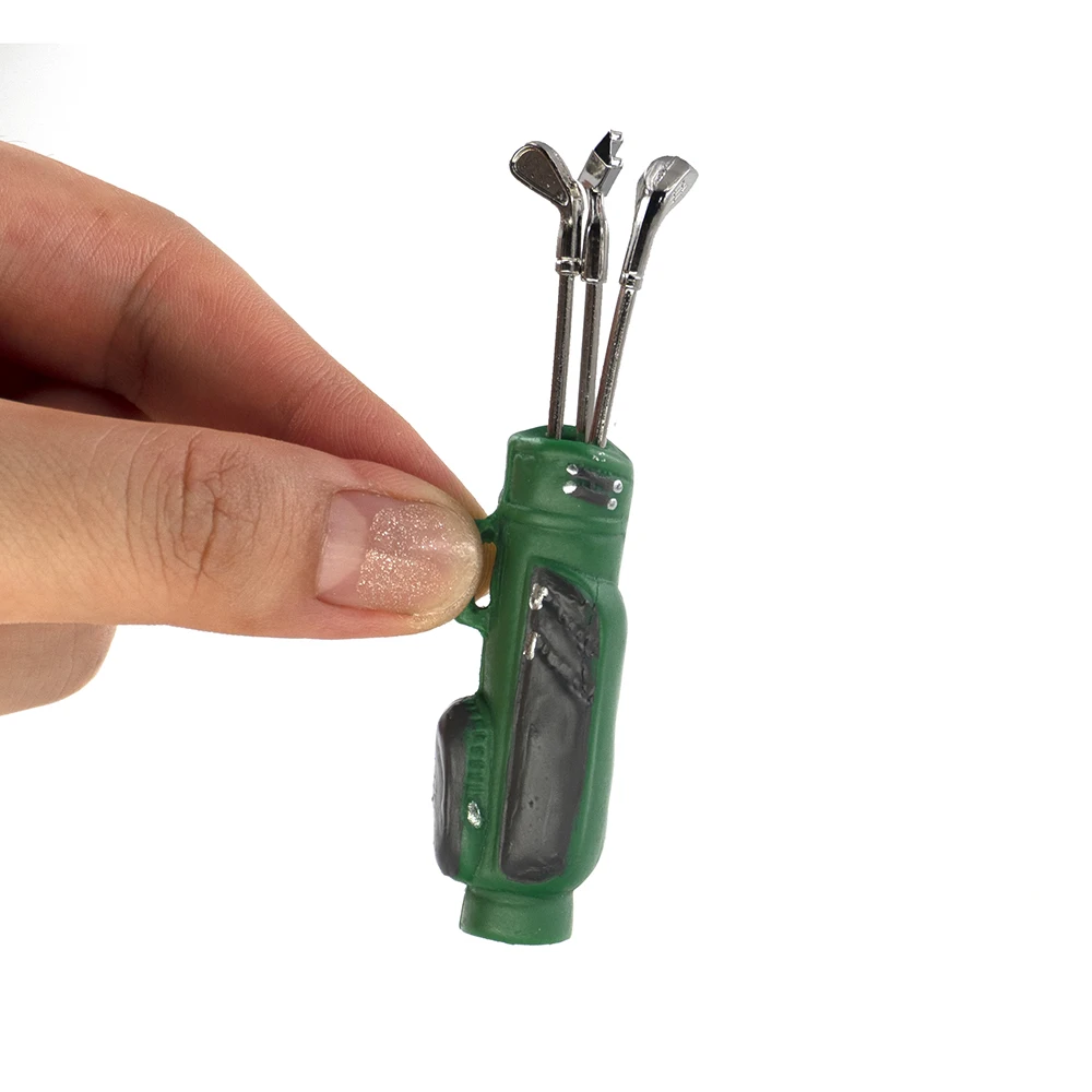 1/12 Dollhouse Miniature Accessories Mini Golf Clubs with Bag Model