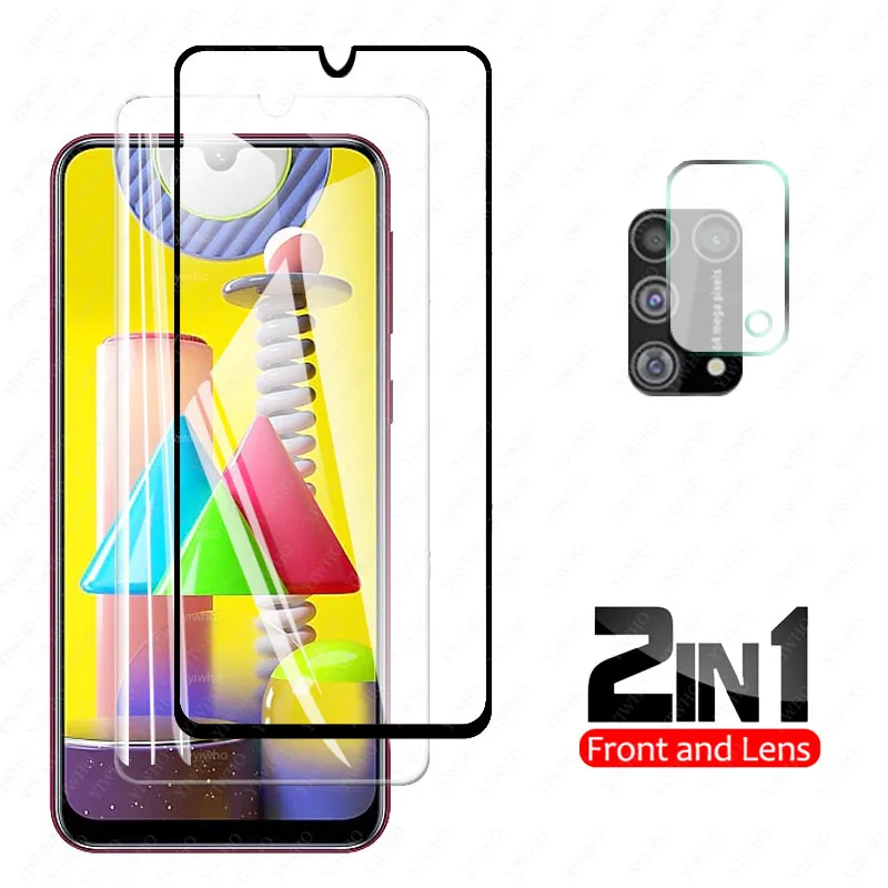 

2 In 1 Camera Lens Protective Glass for Samsung Galaxy M31 m 31 m315 Screen Protector Tempered Glass on for Samsung m31