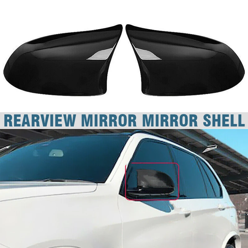 

Mayitr 2pcs Glossy Black Car Auto Side Mirror Cover Trim Cap Fit For BMW X3 F25 X4 F26 X5 F15 X6 F16 Accessories Parts