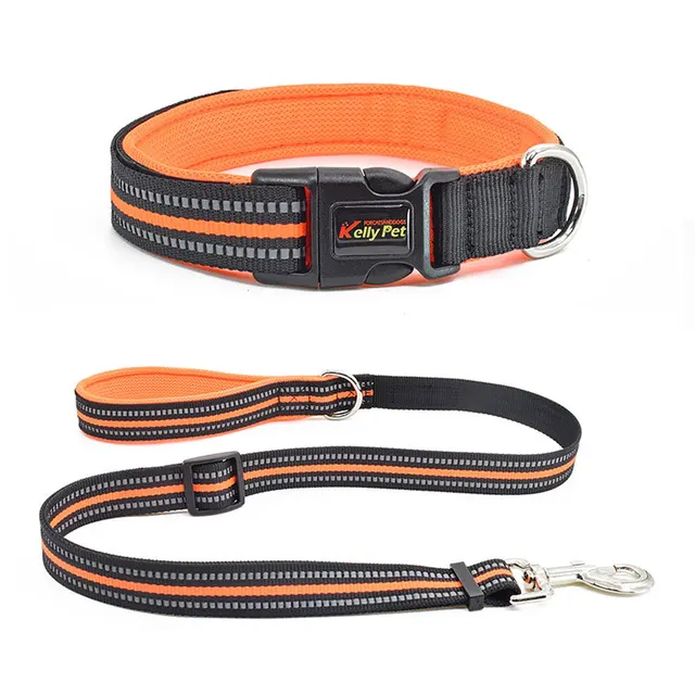 Dog Collar Velcro Mesh Breathable Pet Dog Collar Polyester Reflective Wire Design Collar for Dogs 1