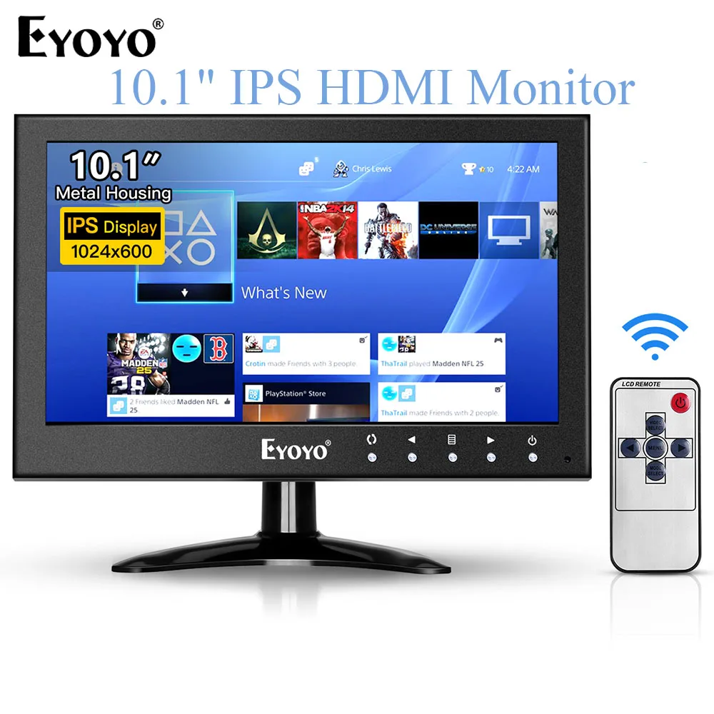 EYOYO EM10Y 10,1 \ips CCTV монитор HDMI дисплей 1024X600 Портативный ЖК-экран с AV VGA USB BNC для ПК DVR DVD защищенная камера EYOYO EM10Y 10,1 \ips CCTV монитор HDMI дисплей 1024X600 Портативный ЖК-экран с AV VGA USB BNC для ПК DVR DVD защищенная камера