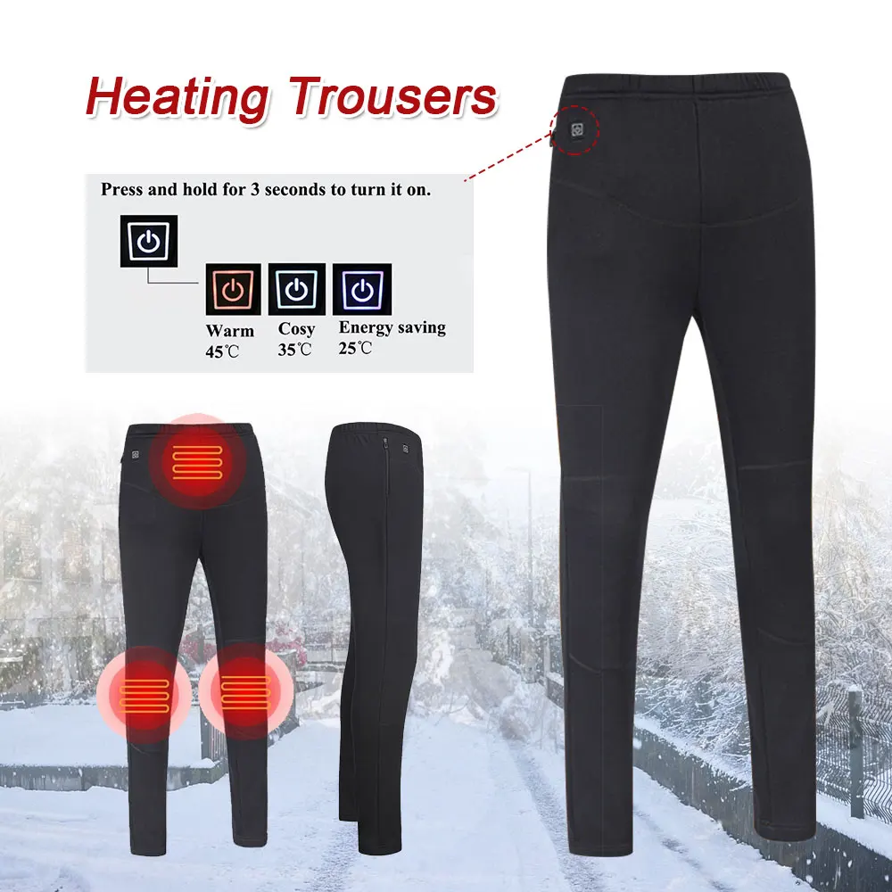 Electric Heating Pants Electric Trousers Winter Physiotherapy Black Cotton Hot Compress Body Warmer Trousers Heating USB Warm