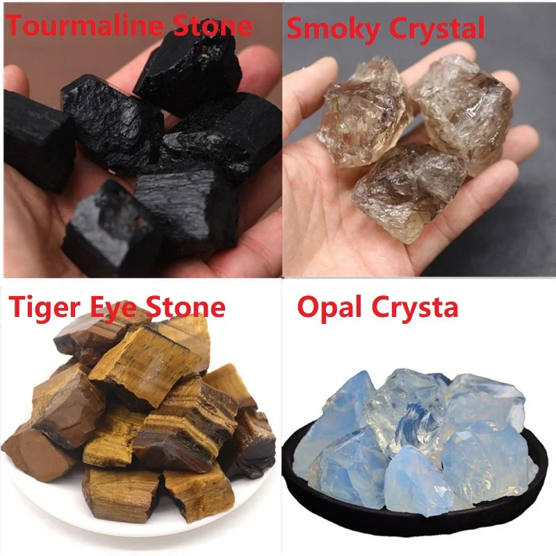Натуральный кварцевый кристалл тигровый глаз Турмалин опал дымчатый