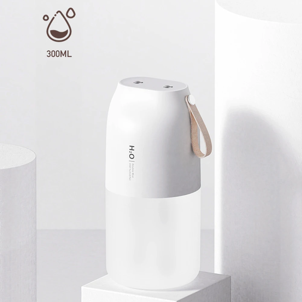 300ml Portable Spray Home Car Humidifier Double Nozzle Cool Mist Aroma Diffuser Usb Charging With Led Night Light Humidificador
