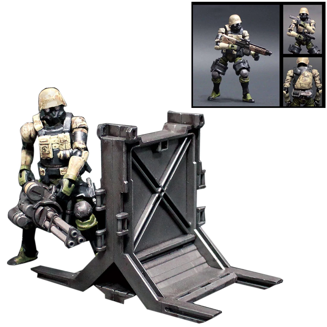 

1:18 10.5cm Realistic Removable Action Figure Soldier Model Collection Sand Engineer Steel Fort Set Model Education Toy For Kid