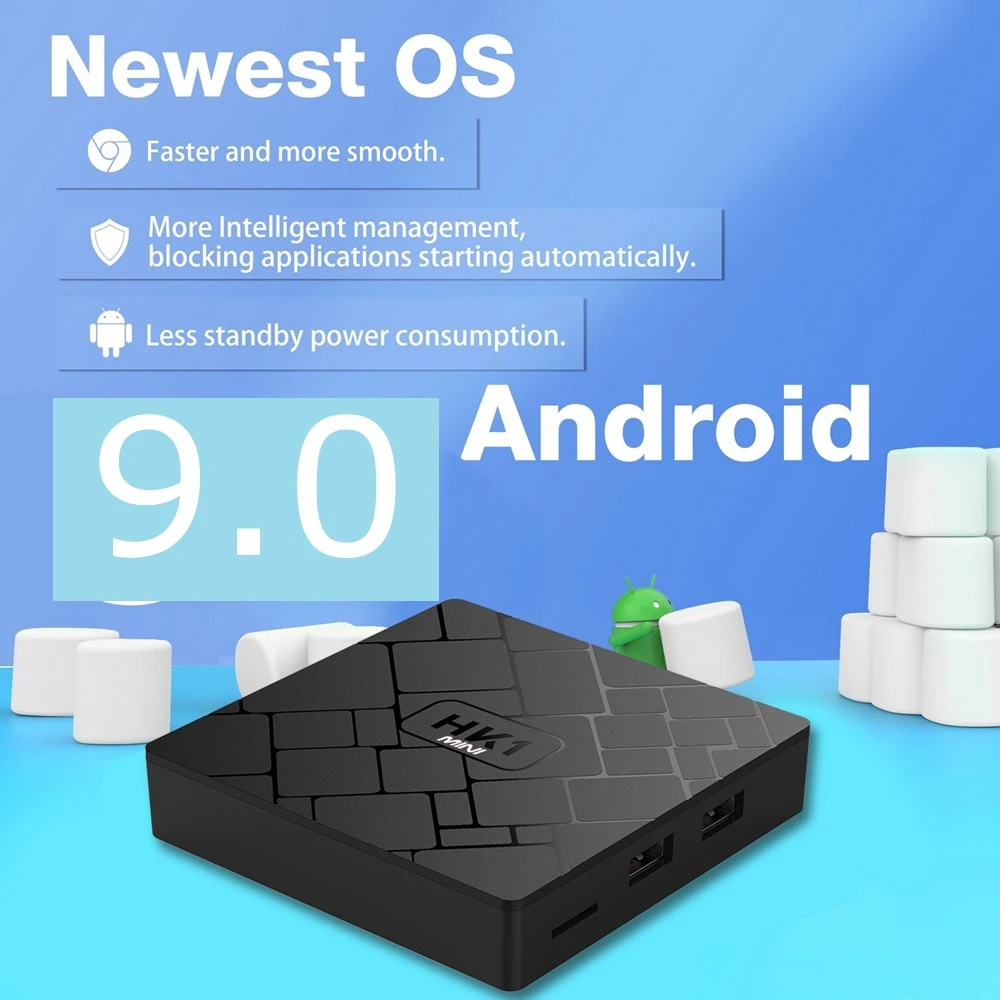 10 шт. ТВ-приставка HK1 Мини Android 9,0 Rockchip 3229 четырехъядерный процессор 2 ГБ DDR3 16 Гб rom 2,4G WiFi 4K H.265 смарт-медиаплеер телеприставка