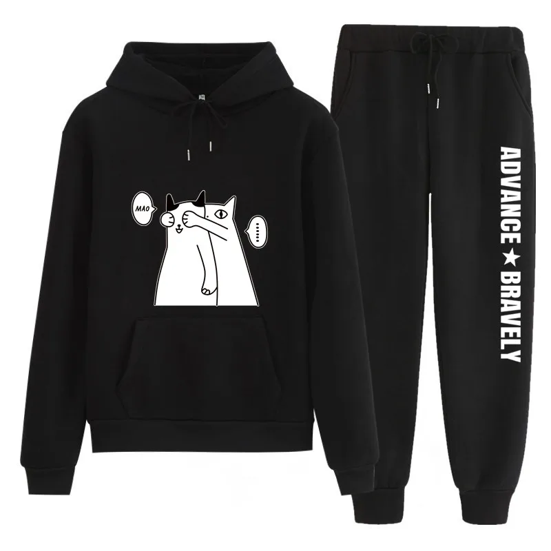 Спортивный костюм n172 из двух предметов женские комплекты толстовка с капюшоном и